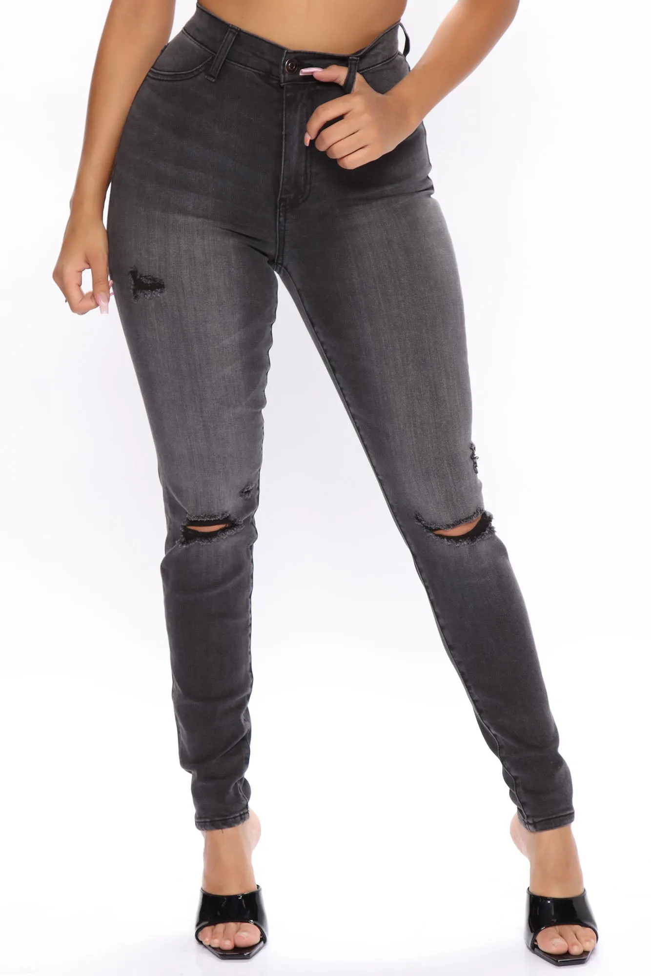 KittenAlarm - Our Favorite High Rise Skinny Jeans - Grey