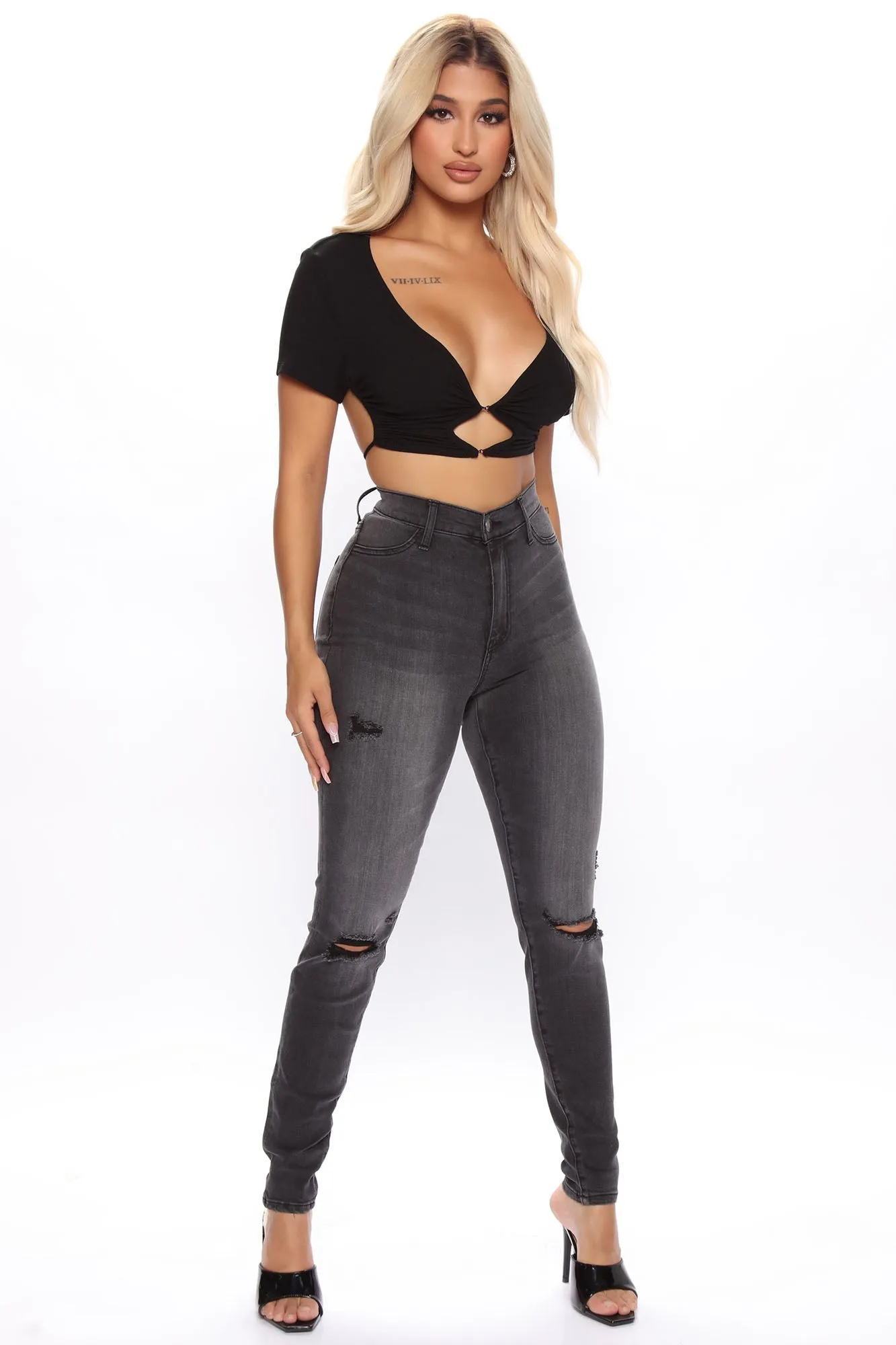 KittenAlarm - Our Favorite High Rise Skinny Jeans - Grey