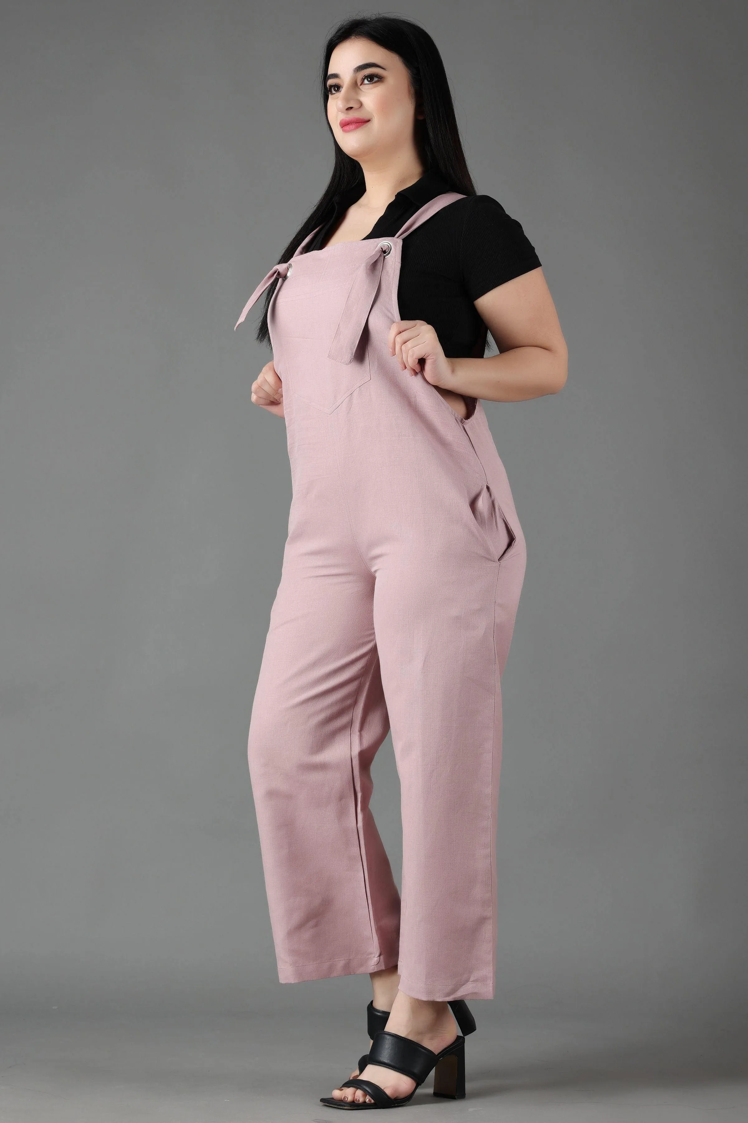 Light Mauve Solid Dungaree