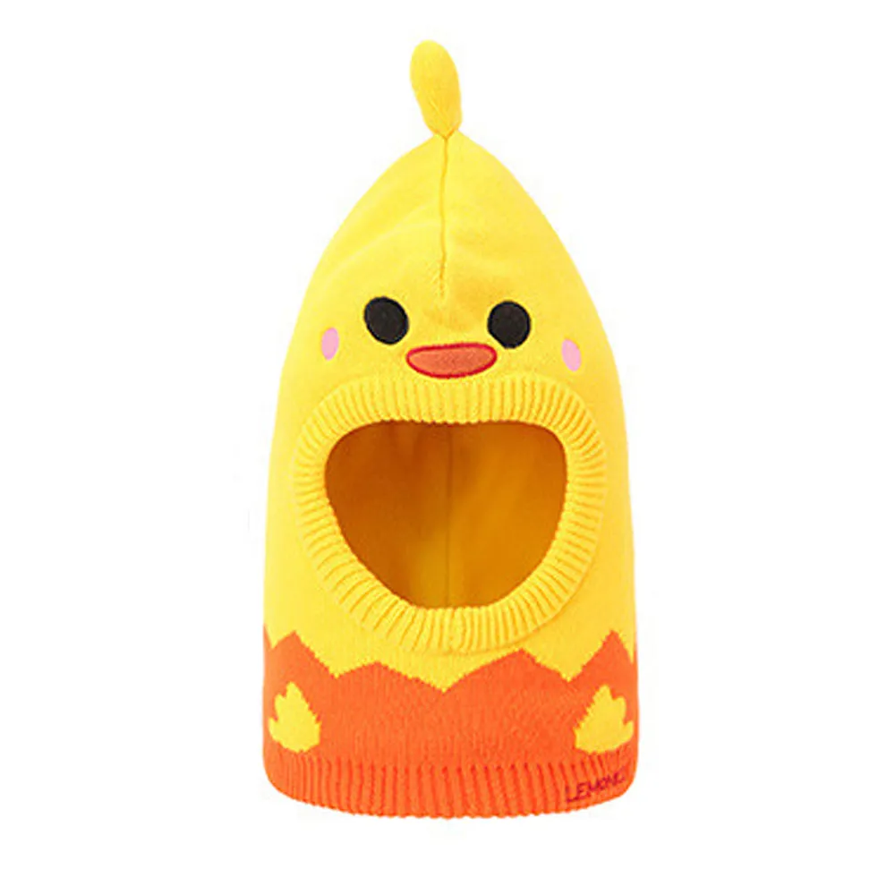 Little Surprise Box Knitted Yellow Duckling theme Winter Cap covering  Neck , Ears and Head for Minus degree Temperature, 5 yrs and above