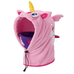 Little Surprise Box Light Pink Uni Fleece Winter Cap Covering Mouth, Neck And Head For Minus Degree Temperature, 5 yrs And Above
