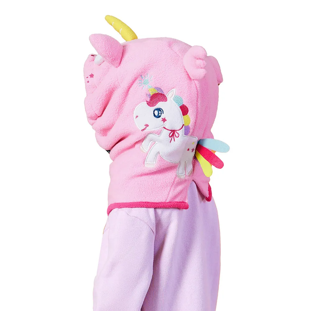 Little Surprise Box Light Pink Uni Fleece Winter Cap Covering Mouth, Neck And Head For Minus Degree Temperature, 5 yrs And Above
