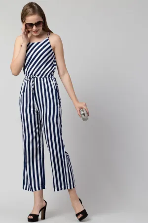 Navy Striped Jumpsuit