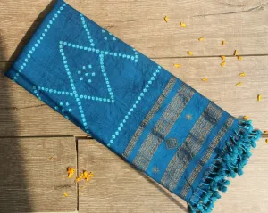 Neela Bandhani Stole