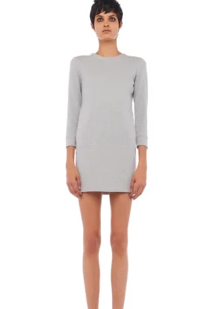 Norma Kamali - 3/4 Sleeve Tailored Mini Dress - Light Heather Grey *FINAL SALE