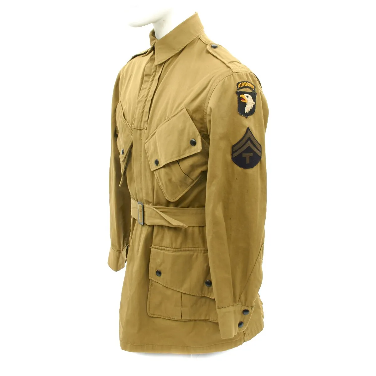 Original U.S. WWII 501st PIR Joe McGinley M1942 Paratrooper Jump Uniform with Letter and DVD