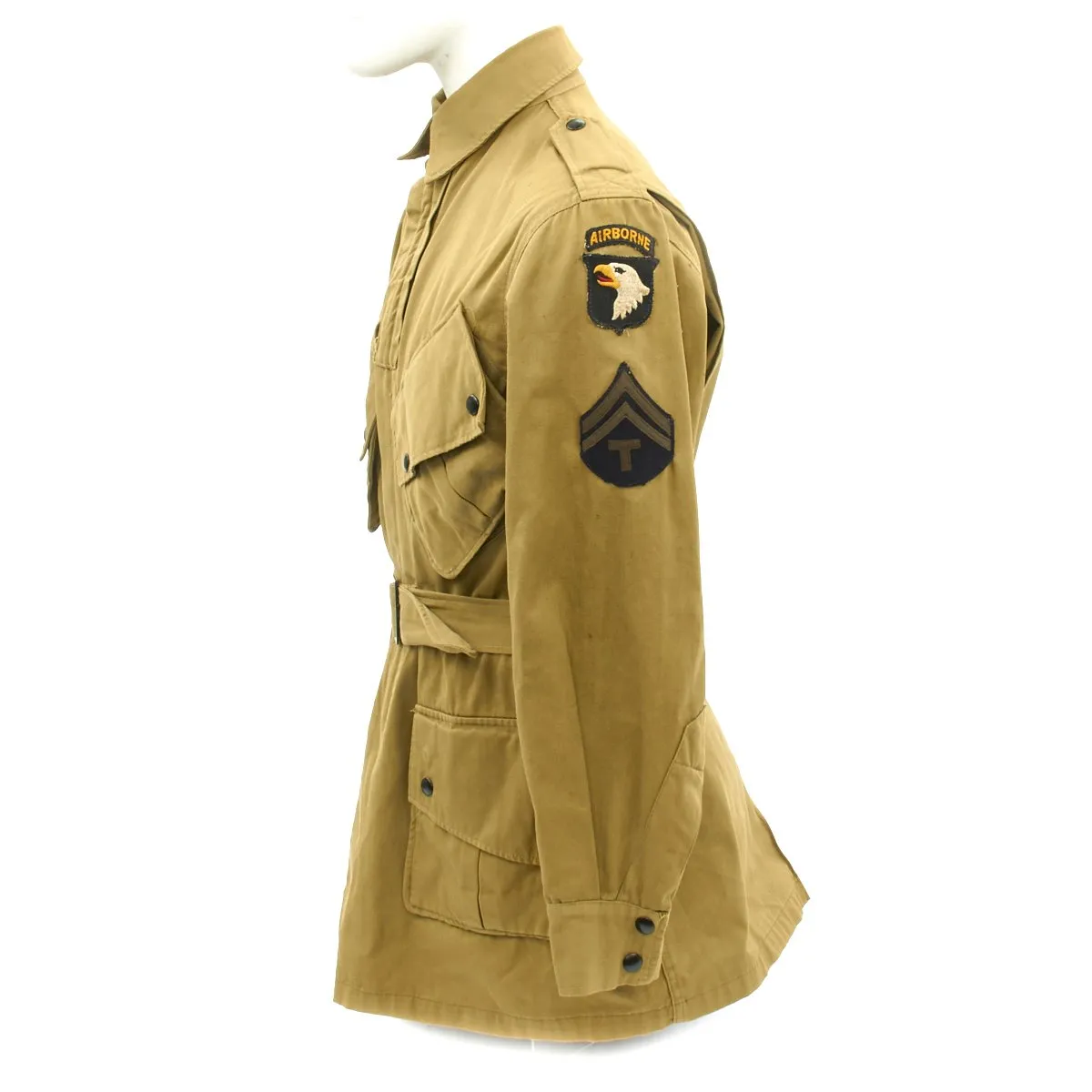 Original U.S. WWII 501st PIR Joe McGinley M1942 Paratrooper Jump Uniform with Letter and DVD