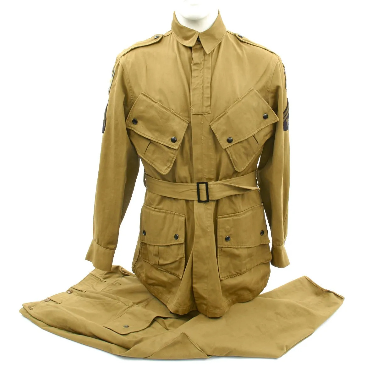 Original U.S. WWII 501st PIR Joe McGinley M1942 Paratrooper Jump Uniform with Letter and DVD