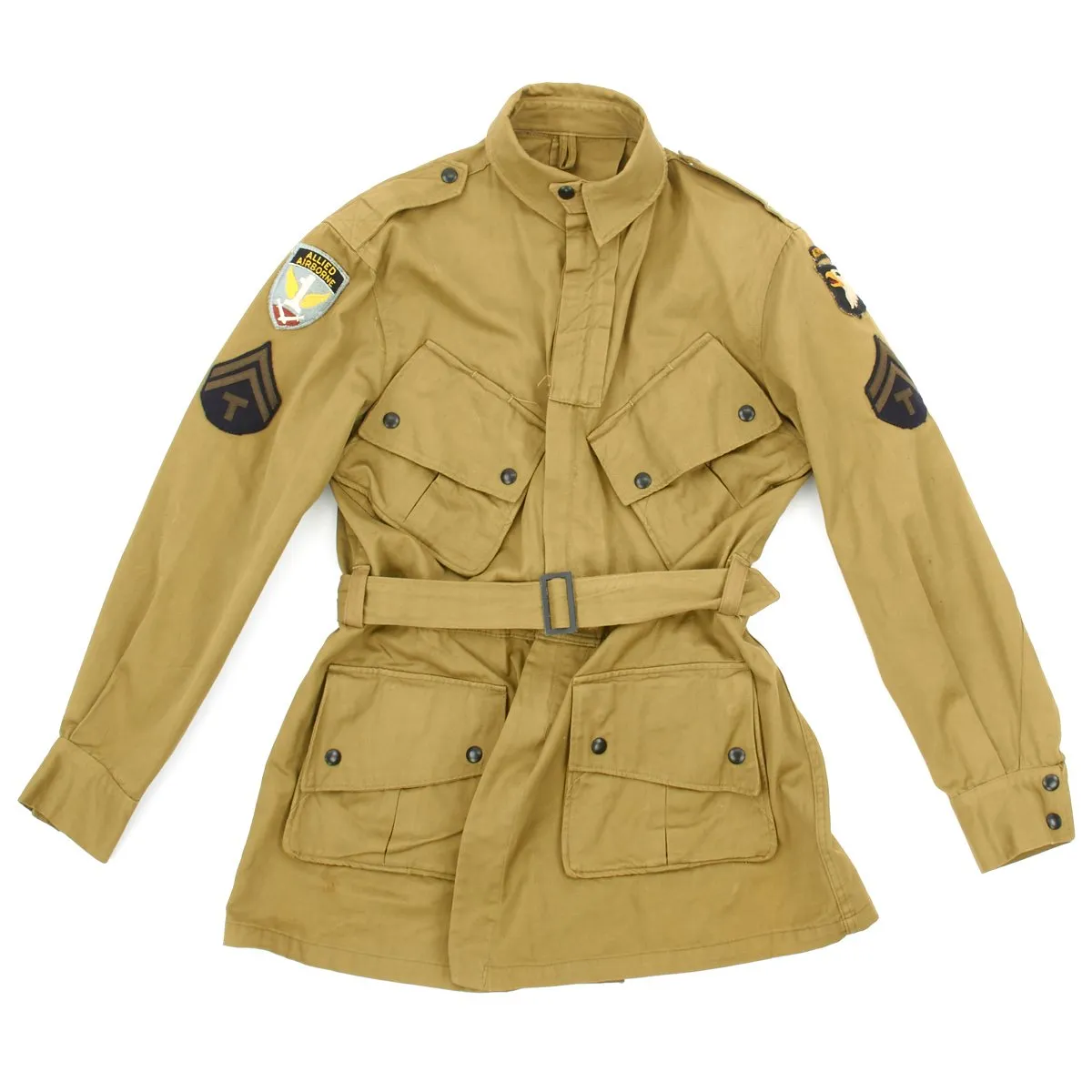 Original U.S. WWII 501st PIR Joe McGinley M1942 Paratrooper Jump Uniform with Letter and DVD