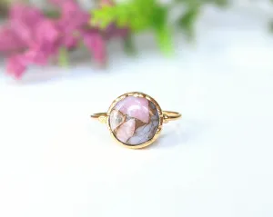 Pink Opal Copper ring