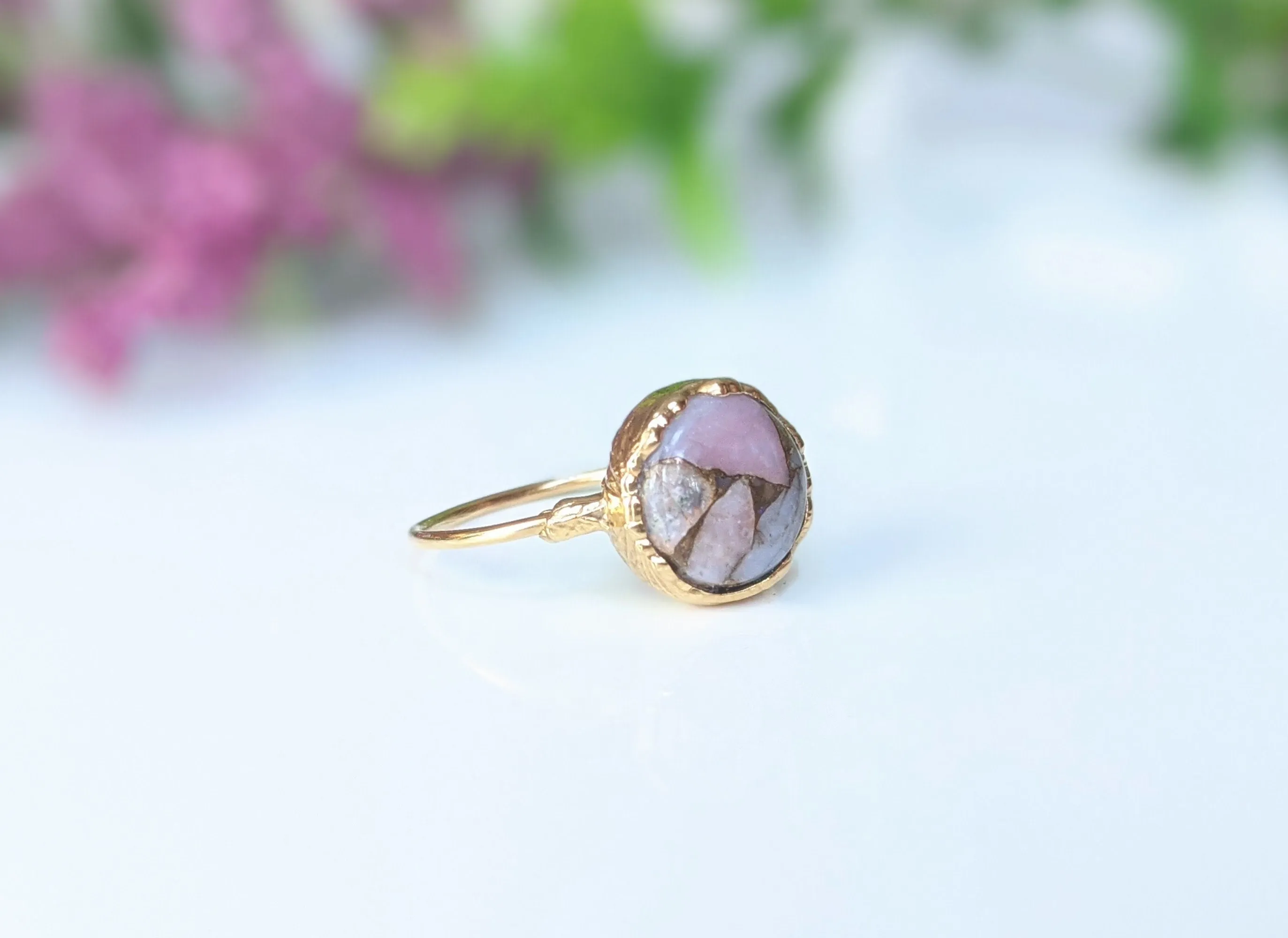 Pink Opal Copper ring