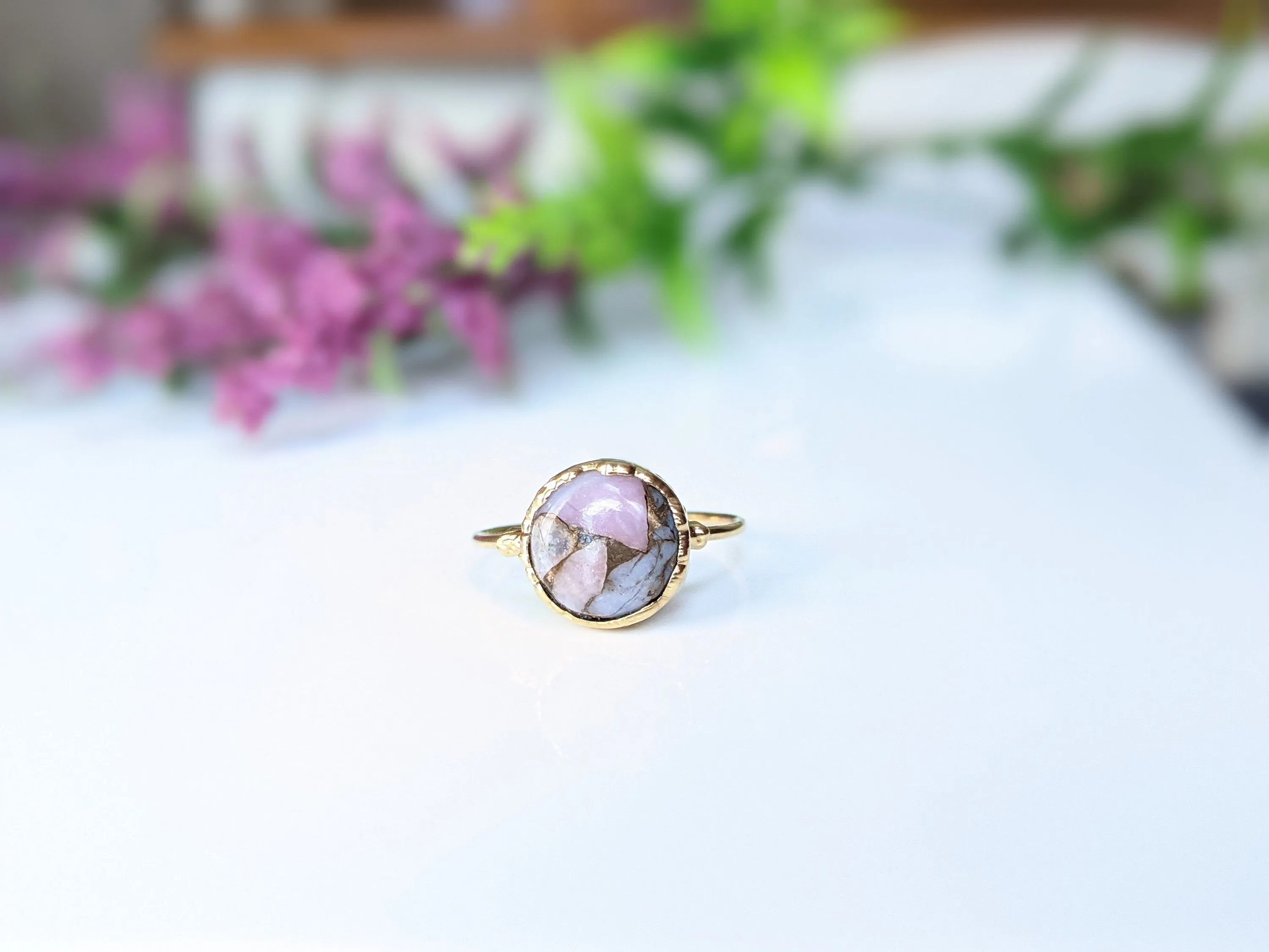 Pink Opal Copper ring
