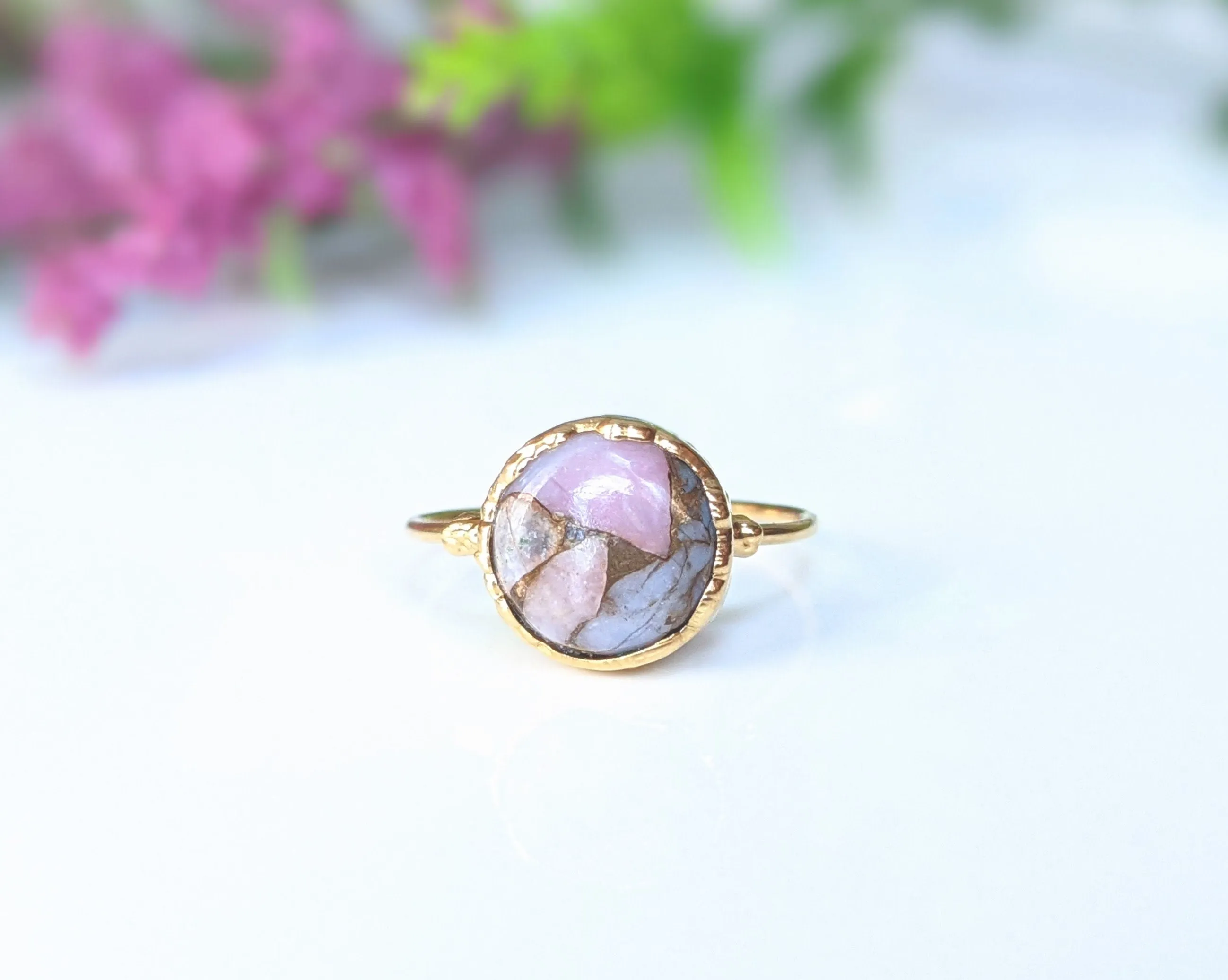 Pink Opal Copper ring