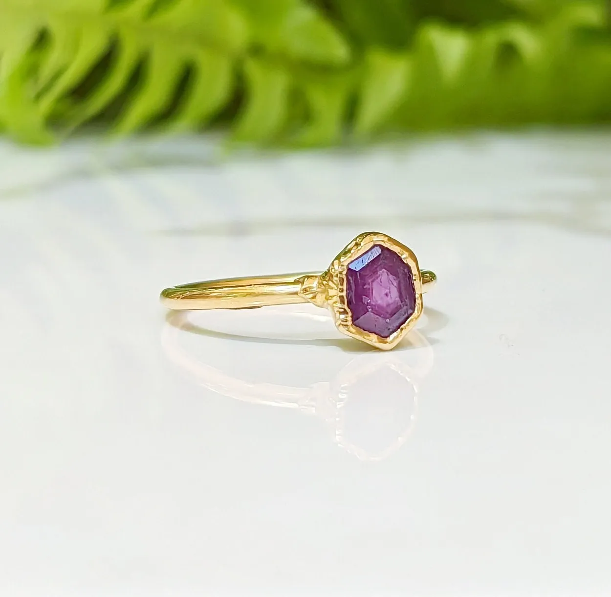 Pink Star Sapphire ring in Sterling Silver