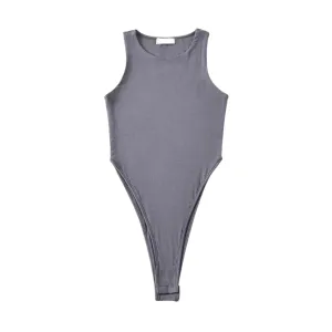 Pre Order:  O-neck Sleeveless Stretchable Bodysuits Top