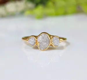 Raw Diamond engagement ring