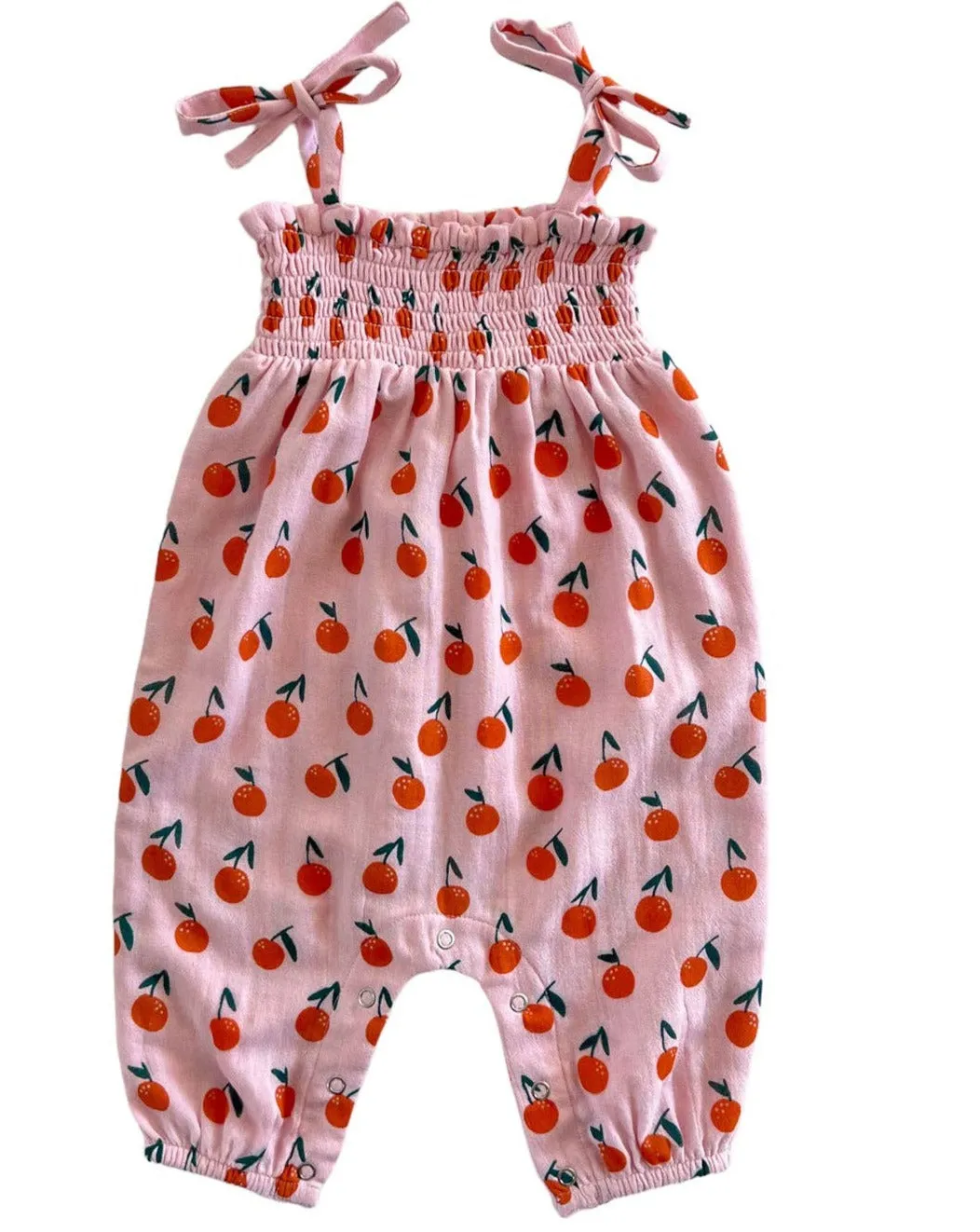 Smocked Jumpsuit in Blush Oranges