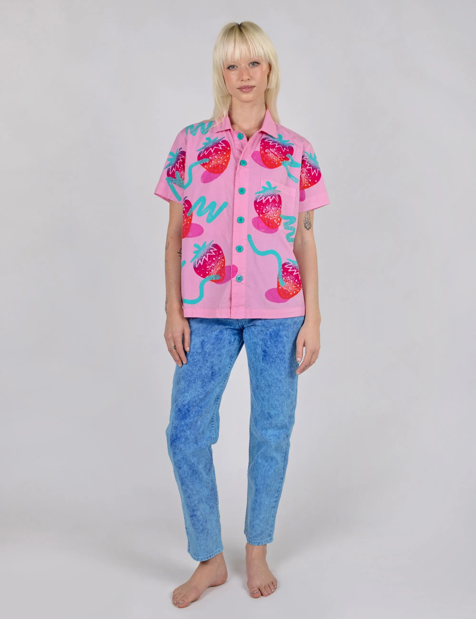 Snazzberry Tropical Button Up
