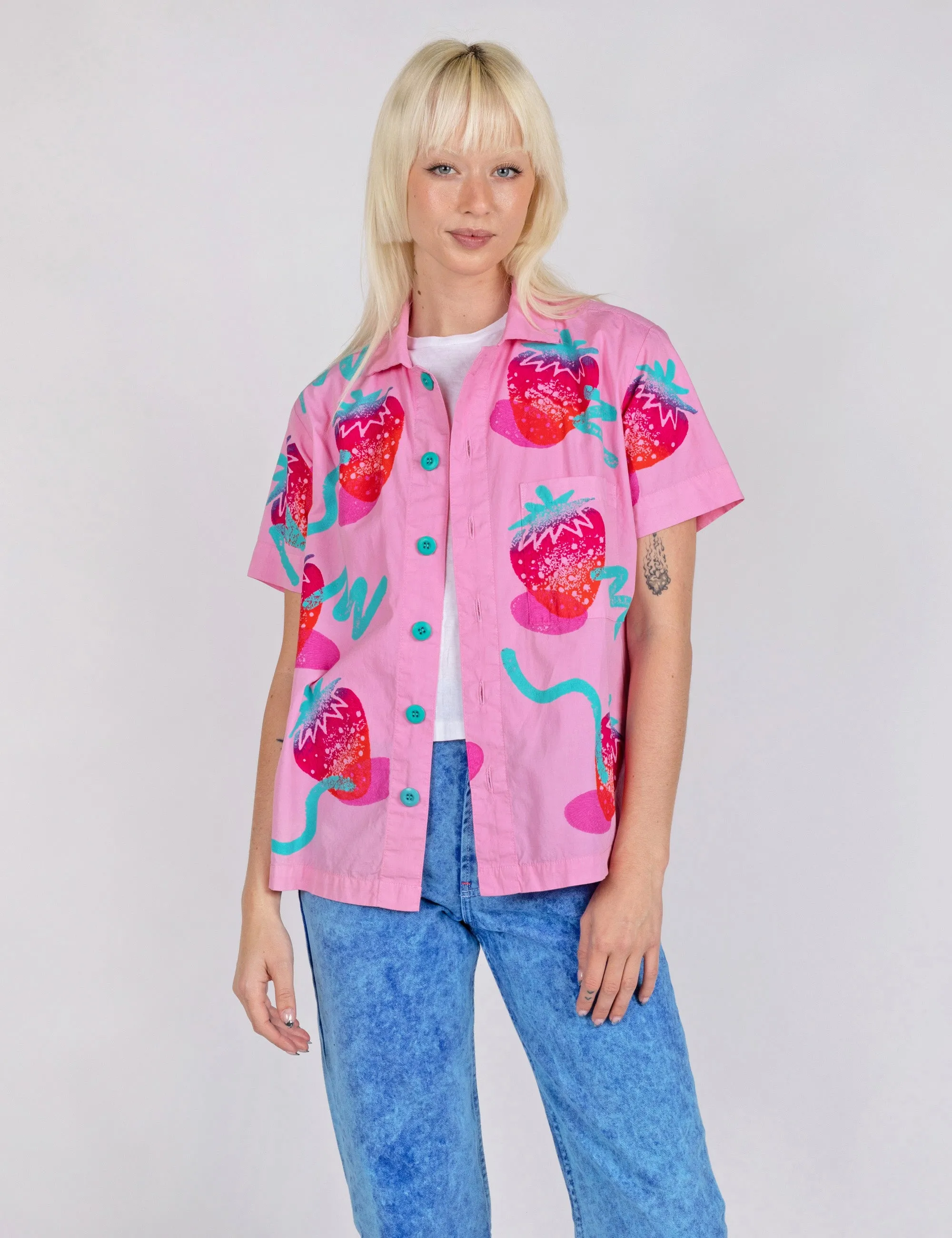 Snazzberry Tropical Button Up