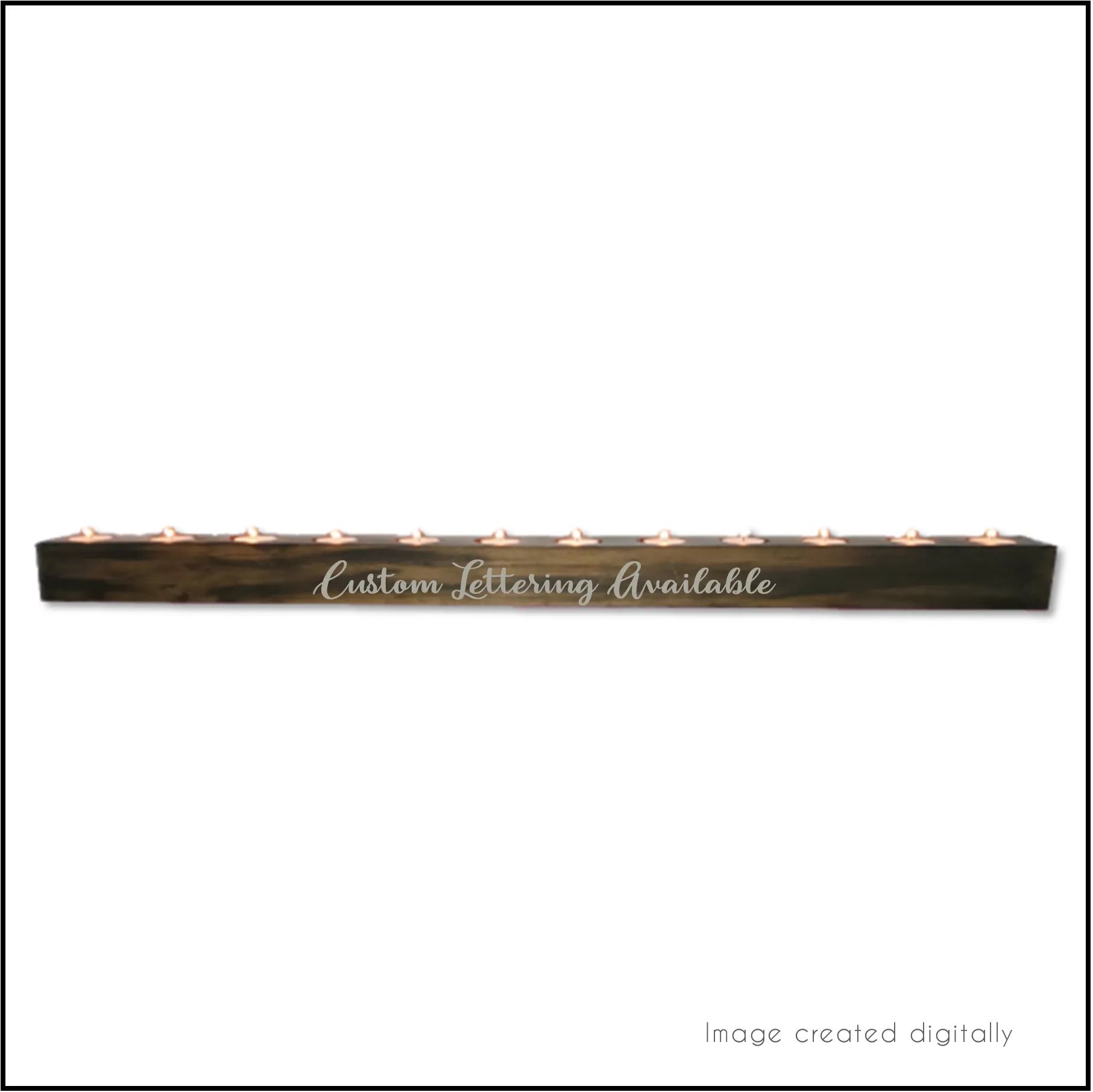 Tea Light Centerpiece | 3 Feet Long | Rubbed Ebony Finish