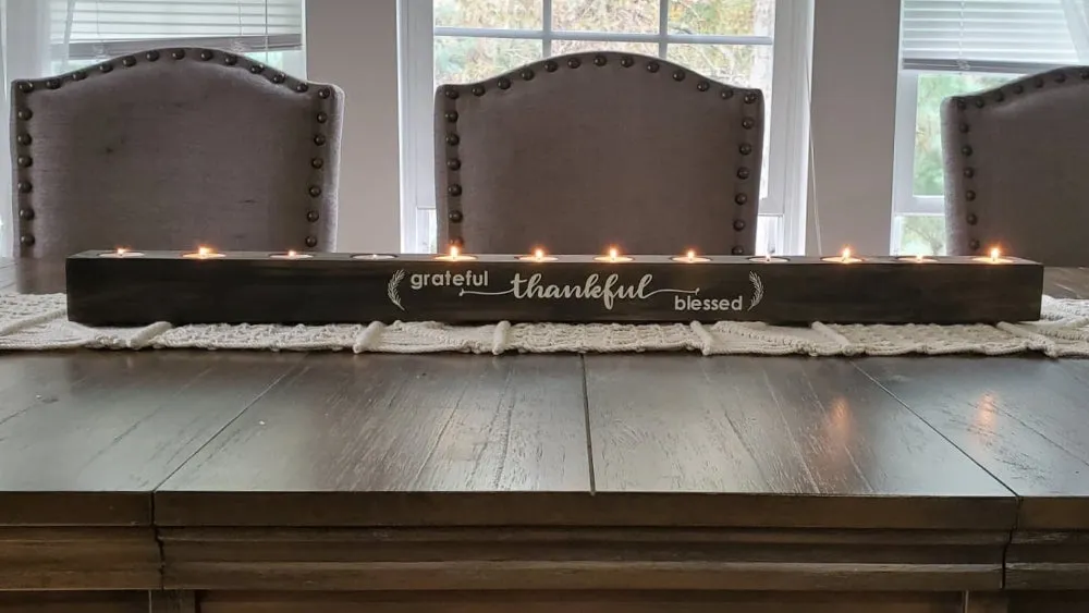 Tea Light Centerpiece | 3 Feet Long | Rubbed Ebony Finish