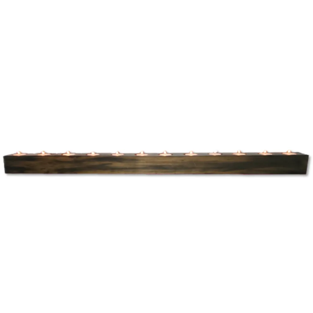 Tea Light Centerpiece | 3 Feet Long | Rubbed Ebony Finish