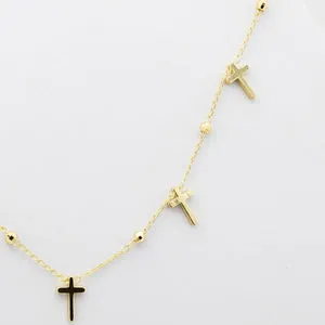 Treasure Jewels Multi Cross Gold Necklace
