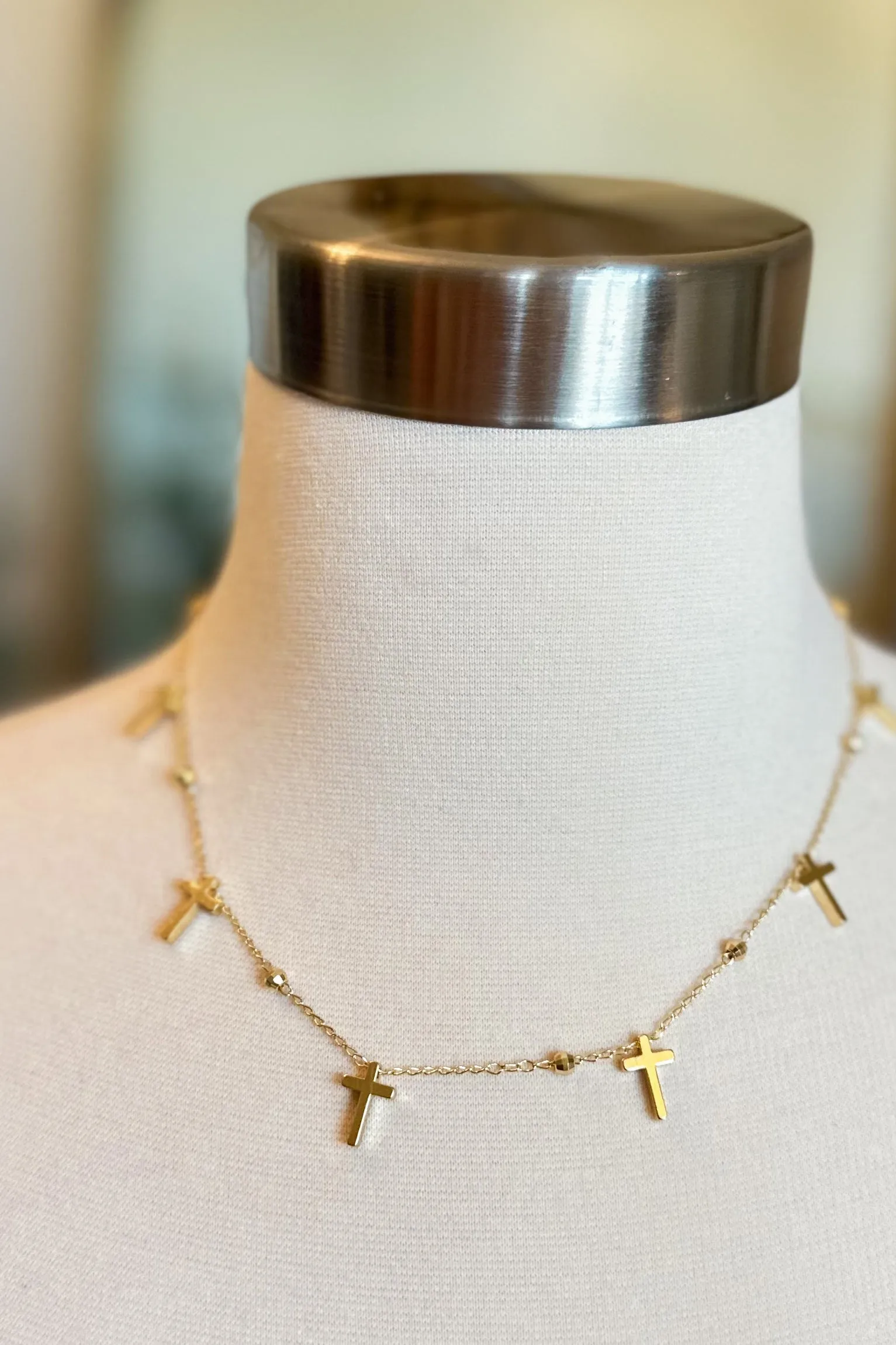 Treasure Jewels Multi Cross Gold Necklace